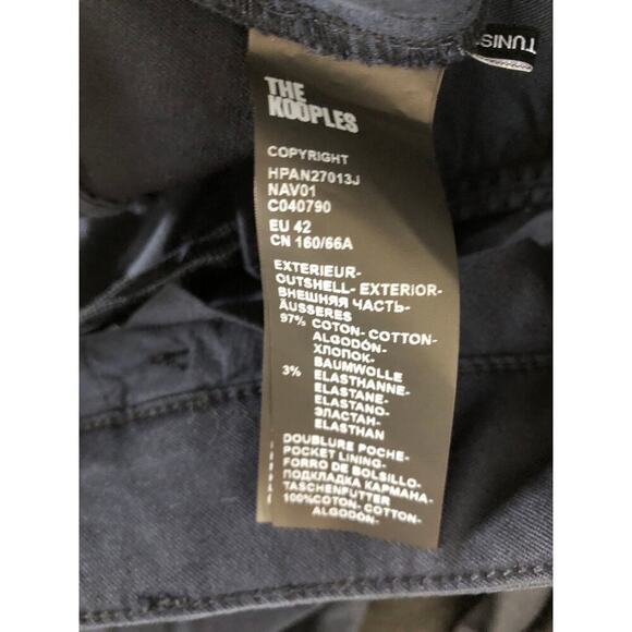 The Kooples Straight Fit Chino Pants Preppy Trousers Navy Blue NWT Mens FR 42 - Picture 8 of 10